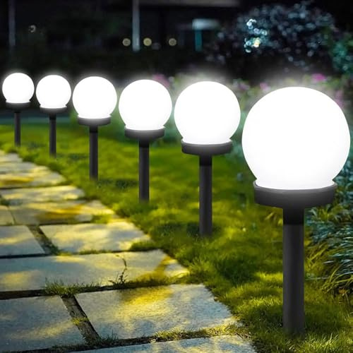 YeahBoom 3 Stück Solarleuchten Garten Solarleuchten Außen LED Kugel mit Erdspieß Solarleuchten für Außen Wasserdicht Garten Outdoor