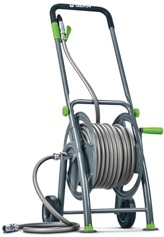 GEKA plus Schlauchwagen P25SST (mit Stecksystem, Gestell pulverbeschichtetes Stahlrohr, mit 1,5 m Zulaufschlauch, Luftbereifung, Halterung für Geräte) 42.8506.9