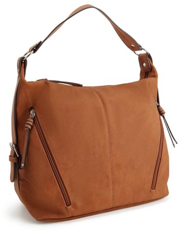 TOM TAILOR Caia Damen Hobo Bag Schultertasche Mittelgroß Cognac Braun