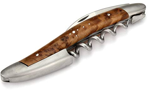 Forge de Laguiole Kellnermesser - Griff Thuja - Edelstahl matt - Weinöffner Sommelier Korkenzieher