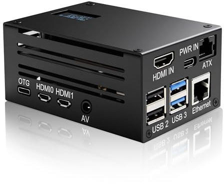 Geekworm KVM-A3 Kit for Raspberry Pi 4 Open Source KVM Over IP | Only V3 OS, Remote ATX Control, Web Browser Remote Server Control, 1080P Video Capture, USB OTG Keyboard & Mouse Emulation