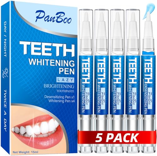 Zahnaufhellungsstift For Zähne Aufhellen 5-Pack 70+ Uses, Zweimal Am Tag Verwenden, Fast-Acting Gel For White Teeth, Quicker Than Whitening Strips, Effektiv, Schmerzfrei Und Emailliert