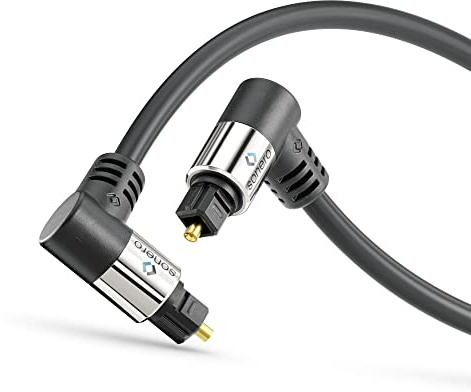Sonero® Premium optisches Toslink Kabel, 1,50m, vergoldete Kontakte, 2 x 90° Stecker, 360° drehbar, schwarz