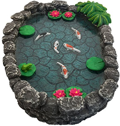 KOI Miniaturteich – Koiteich für einen Feengarten. Ein Miniaturteich für einen Miniaturfeengarten und Zaubergartenzubehör von GlitZGlam