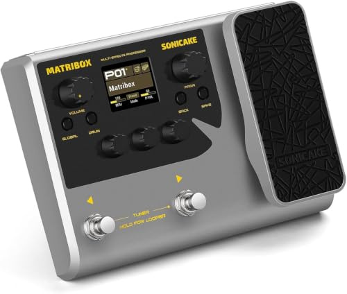 SONICAKE Gitarren Effektpedal Multi-Effekte Prozessor mit Expression Pedal | 140 integrierte Effekte 198 Presets Gitarren Bass Amp Modeling Unterstützung IR OTG USB Audio Interface Matribox