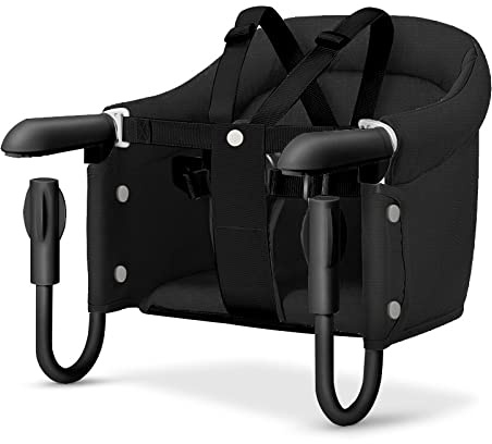 Humpy Dumpy Faltbar Babysitz | Baby Tischsitz | Baby Hochstuhl | Kinder Hochstuhl | Sitzerhöhung für zu Hause und Unterwegs mit Transporttasche | Reisestuhl für Baby und Kinder | Schwarz