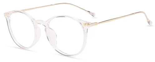 Firmoo Blaulicht Brille ohne Sehstärke Damen Herren Runde Computerbrille | Gegen Kopfschmerzen Entspiegelt Anti-Glanz Nerd Brille für PC/Handy/Fernseher,Bildschirme,Klar