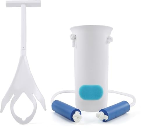 Kekoy 2 in 1 Set Strumpfanziehhilfe, Anziehhilfe für Socken, Sockenanzieher für Senioren, Schwangere, Immobile Menschen(Blau)