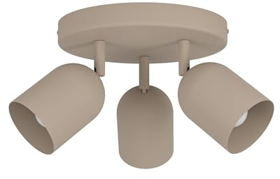 EGLO Deckenlampe 3-flammig Tilston, Deckenstrahler Wohnzimmer | Spot Deckenleuchte aus Stahl in Sandfarben, E14 Fassung