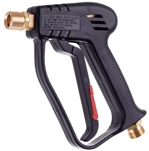 TC TECHNIC Hochdruckreiniger-Pistole 280 bar – M22x1,5 EIN-/Ausgang – Messingventil – Edelstahlkugel & -kolben – 150°C – Kompatibel mit Kärcher HD/HDS Kranzle & Anderen Marken