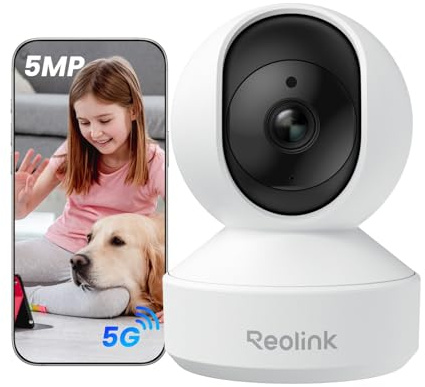 Reolink 3K Überwachungskamera Innen WLAN Schwenkbar, Home und Baby Monitor mit Personen-/Haustier-/Baby-Schreierkennung, Auto-Tracking, 2,4/5GHz WiFi IP Kamera Indoor, 5MP IR-Nachtsicht, E1 Pro