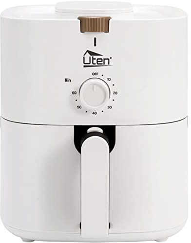 Heißluftfritteuse, 4L Air fryer XL Heissluftfriteuse für 2-6 Personen,1500W Friteuse mit Vorheizen & Warmhalten, ohne Öl und Fett, Antihaftkorb,32 Rezepte, Weiß