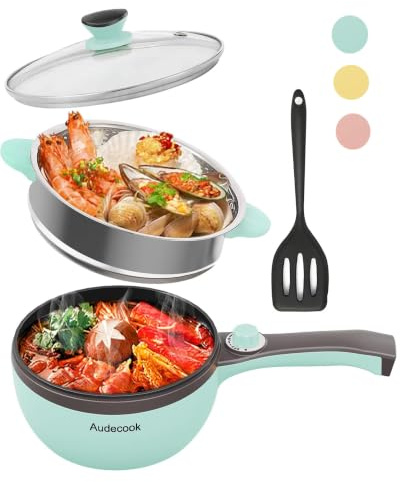 Audecook Elektrische Hot Pot Tragbarer Kochtopf Mini Elektrisch Hotpot