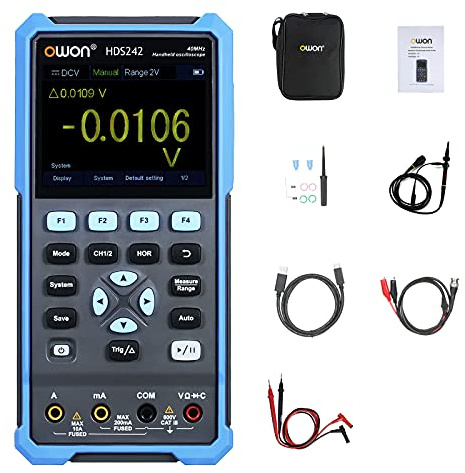OWON HDS242 Handheld Digital Oszilloskop Multimeter 2CH USB TypC 40MHz 3.5 LCD Prüfen Meter