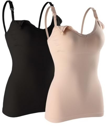 AOOPOO Damen Stilltops ohne Bügel Tanktop mit Integriertem BH für Stillen Schlaf Damen Stillunterhemd Stillshirt Stilltop Stillshirt Stilltop Umstandstop Basic Tank Tops