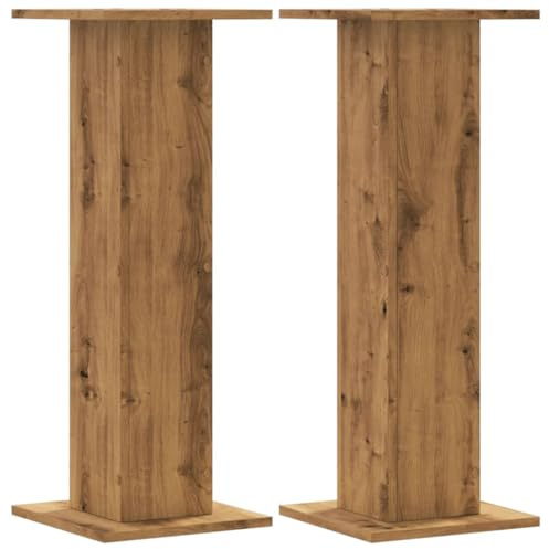 vidaXL Lautsprecherständer 2 STK., Hoher Boxenständer, Lautsprecherpodest für HiFi Heimkino Surround Sound, Verbessertes Audio-Hörerlebnis, Artisan-Eiche Holzwerkstoff