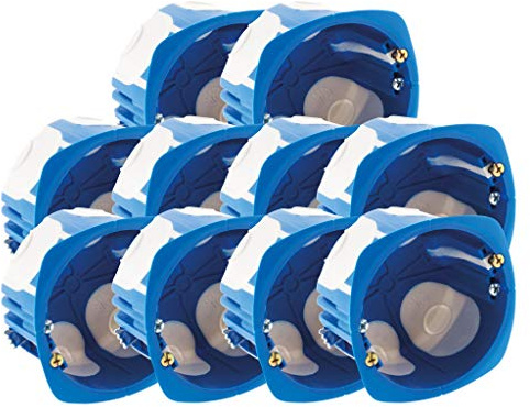 BLM - Set Aus 10 No-Air-Einbaukästen Ø67x40mm - Langlebiges Und Leichtes Material - Konform Mit BBC/RT2012 - Hohe Brandsicherheit - Blau