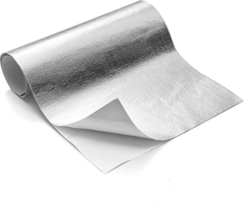 FLASLD Aluminisierte Hitzeschutz, thermische Barriere, selbstklebende Rückseite, Wärmehülse bis zu 1093 °C (30 x 100 cm)