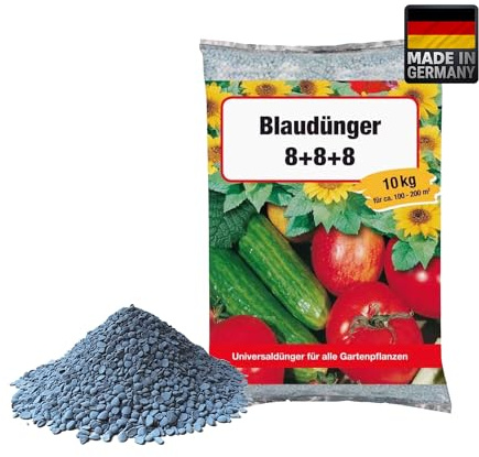 Blaukorn Dünger 10 kg für Blumen, Garten, Gemüse, Kräuter, Obstbau und Pflanzung, Blaudünger 8+8+8 NPK Langzeitdünger