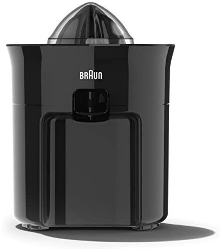 Braun Household TributeCollection CJ 3050 BK Zitruspresse, Elektrische Saftpresse mit Start-Stopp-Automatik, Anti-Tropf-System, Direkter Saftauslauf, 60W, Schwarz