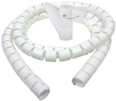 Bambelaa! Kabelschlauch 1,5m 3,0m Kabelkanal kürzbar Kunststoff Flexible Kabelorganisation 20mm 30mm Durchmesser (Weiß, 1,5m x 30mm)