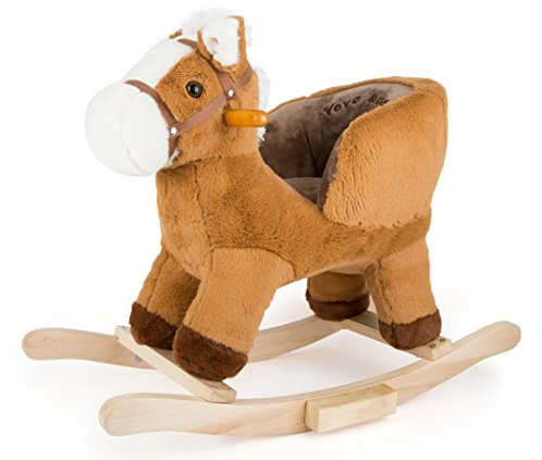 small Foot Schaukelpferd aus Stoff, Galoppier-und Wiehrgeräusche auf Knopfdruck, für Kinder ab 12 Monaten, 10616