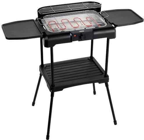 Princess 2-in-1 Elektrischer Grill mit klappbaren Seitenteilen – 2200 Watt, 44 x 24,5 cm Grillfläche, Standgrill und Tischgrill, 112250