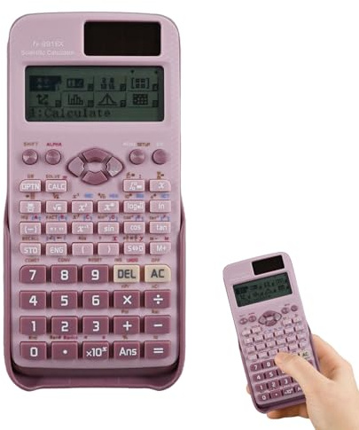 Dakexiong FX-991EX Wissenschaftlicher Taschenrechner, 522 Funktionen, 10+2 Bildschirmanzeigen, ideal für Schüler und Lehrer, Büro, Rosa