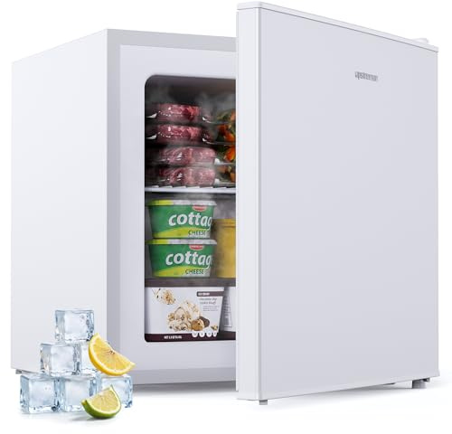 Upstreman 35L Gefrierschrank Klein, -24℃ 4 Sterne Mini Gefrierschrank,Umkehrbare Türen,Leise, Energiesparend,Reversibles Türscharnier,Tiefkühlschrank Klein,Büro, Hotel, Weiß, UF35