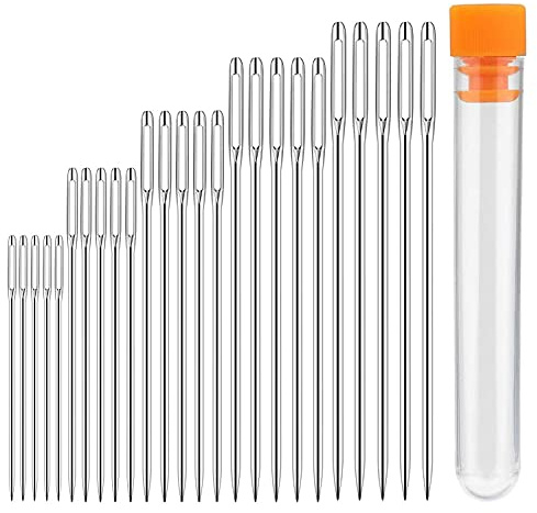 Nähnadeln Großes Öhr Handnadel, 25 STK Nähen Nadeln große Stopfnadeln Handnähnadel Große Öhrnadel Sticknadeln große Nadeln 4,2cm, 4,6cm, 5,2cm, 5,6cm, 6cm (25)
