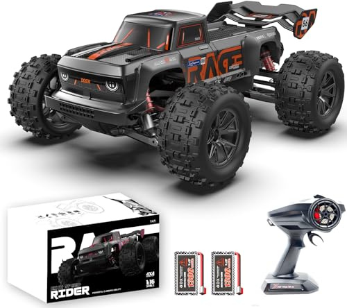 dexinco Ferngesteuertes Auto, 1:16 RC Auto, 40 km/h Hochgeschwindigkeits Ferngesteuerter Monster-Truck, 4WD All Terrain Wasserdicht RTR RC Buggy, RC Crawler mit 2 Akku, Geländegängig Spielzeug LKW