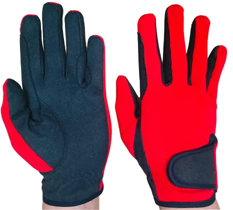 Jugend Reithandschuhe für Mädchen & Jungen Kinder Handschuhe Allwetter Outdoor Sports Handschuhe Reiten (10-12 Jahre, Rot)