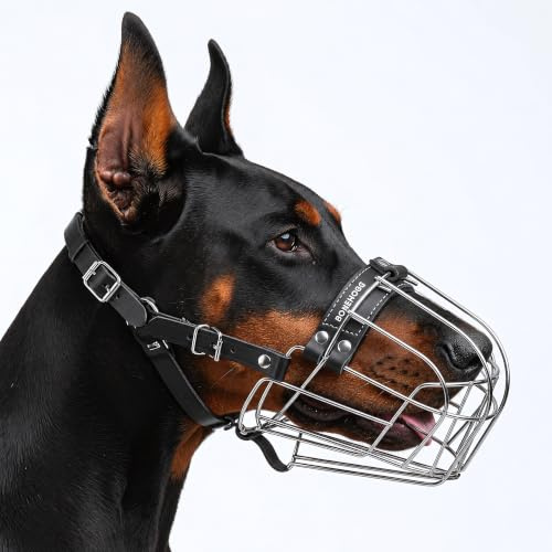 Draht-Maulkorb für Deutschen Schäferhund, verstellbar, langlebig | Langlebiger Metallkorb, verstellbar für mittelgroße bis große Hunde
