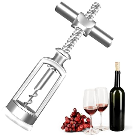Zink Legierung Flaschenöffner Wein öffner Corkscrew,Glockenkorkenzieher Edler Korkenzieher Wendel Hebelkorkenzieher Kellnerbesteck Professioneller Weinflaschenöffner für Wein und Prosecco,Weinöffner