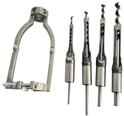 Milageto Bohrer-Adapter für Vierkantlochbohrer, Adapter für 38-55mm, 1 set | Square Hole Drill Bit Adapter, Halterung Vierkantbohrer Festhalter mit Ersatzschrauben für Holzwerker Zapfenherstellung