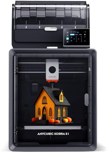 Anycubic Kobra S1 Combo 3D-Drucker Mehrfarbig | 600 mm/s Schnelldruck, vollständig geschlossene CoreXY-Konstruktion, intelligente KI-Überwachung, Druckgröße 250×250×250 mm