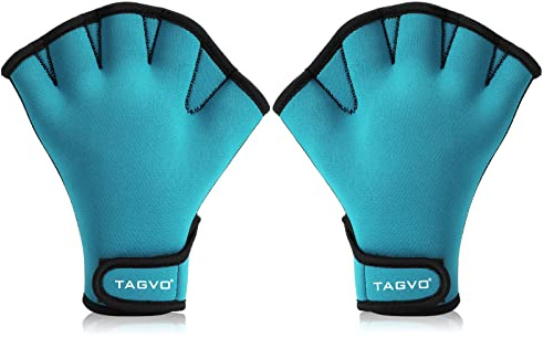 TAGVO Aquatic Handschuhe für den Oberkörperwiderstand, Schwimmhandschuhe mit Trageschlaufe, gut nähen, kein Ausbleichen, Größen für Männer Frauen Erwachsene Kinder