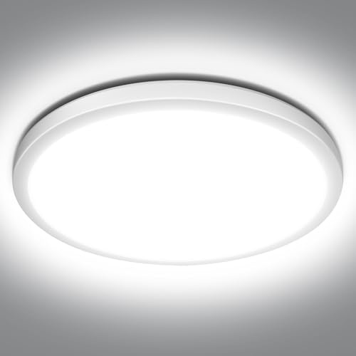 Lepro LED Deckenlampe, 24W, 2400lm, 5000K Kaltweiß, IP44, Ø29.3cm, für Bad | Deckenleuchte Badezimmer, ideal Badezimmerlampe Decke für Bad Schlafzimmer Flur Küche Wohnzimmer