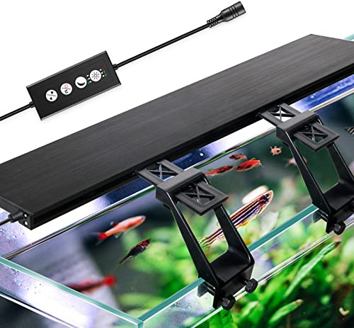NIKEEYEN 22W Clip-on Aquarium LED Beleuchtung, 24/7 Modus Aquarium Lampe mit Timer, Dimmbare Wasserdicht Aquarium Licht für Wasserpflanzen und Fische