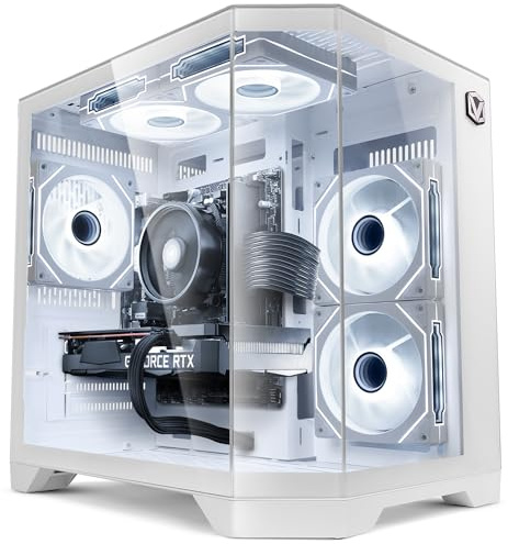 Vibox Gaming PC • AMD Ryzen 5 5500 6-Kern • Nvidia RTX 3050 6GB • 16GB RAM • 500GB SSD • Windows 11 • WLAN 6 + Bluetooth 5.4 • Blanc