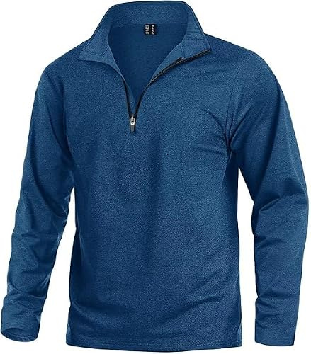 KEFITEVD Ski Shirt Herren Langarm Fleecepullover Winter Laufshirt Outdoor | Fleece Material, Wandern Outdoorshirt Langarm, Radshirt Langarm, Dünn Ski Rolli Herren, Outdoor Sport Laufen, Winter