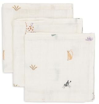 Jollein Spucktücher Baby - Jungle Jambo - 3er Pack - 31x31cm - 100% Baumwolle - Mulltücher Baby - OEKO-TEX Zertifiziert