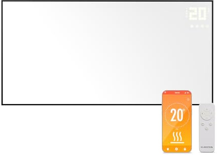 Klarstein Infrarotheizung mit Thermostat, 770W Elektroheizung, Smart Home Bild-Infrarotheizung zur Wandmontage, IR mit App-Steuerung & Erkennung offener Fenster, Feuchtraum Heizkörper CO2-Frei