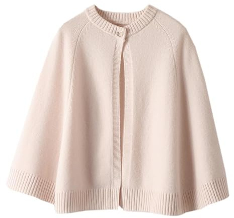 LIUYUYOUGO Pashminas Für Damen Schal Aus Merinowolle Für Damen Kurz Gestrickter Schalponcho Offene Vorderseite Knopfleiste Strickjacke Eleganter Weicher Kaschmirmantel Winter Strickpullover Cape T