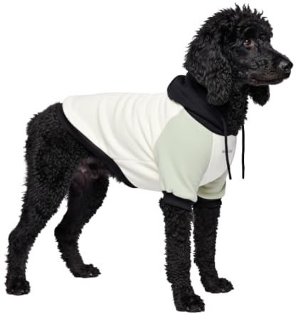 Spark Paws Hunde-Kapuzenpullover, Premium-Qualität, samtweich, überlegener Komfort und Passform, beruhigendes Fleece-Innenfutter, geeignet für alle Rassen, Olivgrün-Creme, Größe 3XL