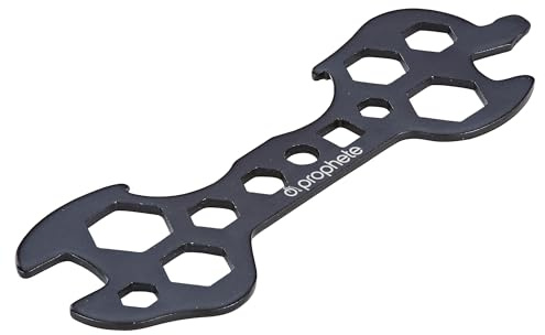 Prophete Universal-Werkzeugschlüssel – 13-in-1 Fahrradwerkzeug für 11 Schlüsselweiten (7–17 mm) – Mit Reifenheber & Hakenschlüssel – Kompakt & Robust – Für MTB, Citybike & E-Bike