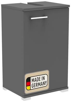 Probus Basic Waschbeckenunterschrank Anthrazit – 40cm, Stilvolles Design & praktischer Stauraum, Türanschlag frei wählbar, Made in Germany