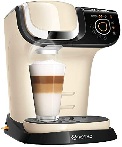 Tassimo My Way 2 Kapselmaschine TAS6507 mit Wasserfilter, über 70 Getränke, Getränkepersonalisierung, Kaffeevielfalt, einfache Zubereitung, 1.500 Watt, creme