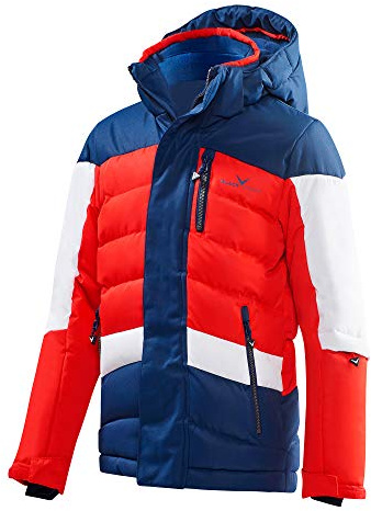 Black Crevice Kinder Skijacke, blau/rot/weiß, 140