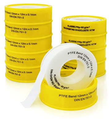 kör4u 10x Teflonband DVGW für Gas und Wasser PTFE Band Dichtband Gewindedichtband